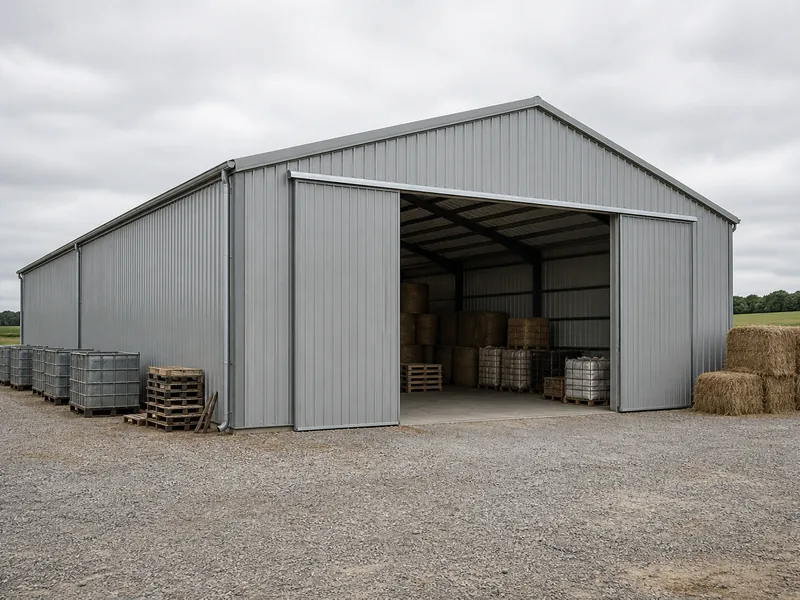 40x80 metal building used as an uninsulated storage barn