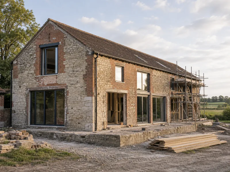 Rural barn mid-conversion to a home under Class Q permitted development