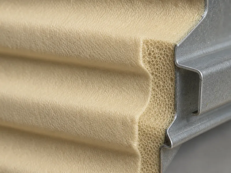 Closed-cell spray foam bonded directly to a metal building wall panel