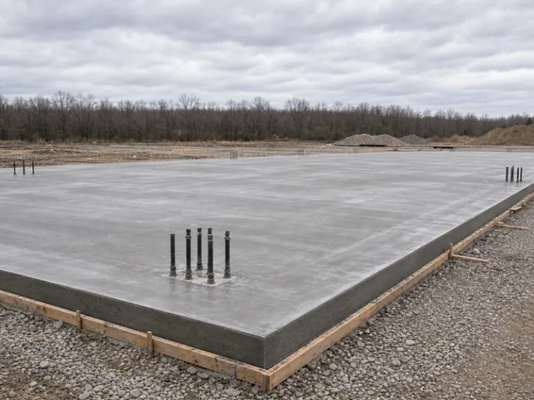 Concrete Slab for Steel Building Thickness and Anchoring