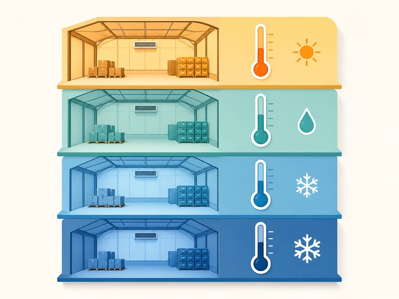 Temperature ladder from controlled ambient storage up to chilled and frozen bands