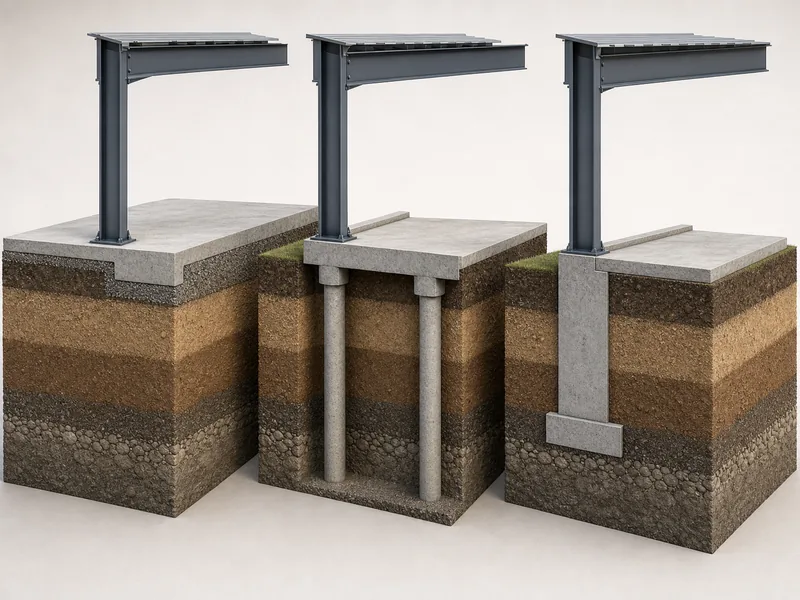 Slab, pier, and stem wall foundations compared by depth