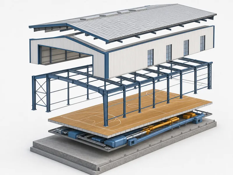 Gymnasium construction cost breakdown by component