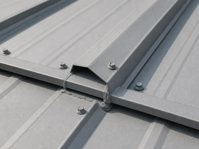 Standing-seam metal roof panel laps and fasteners