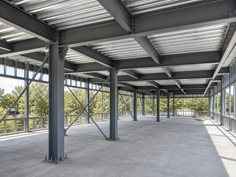 Steel rigid frame and columns, the longest-lived part of an office building