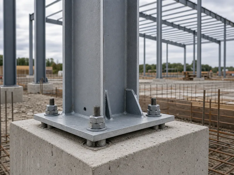 Types d'ancrages pour bâtiments métalliques